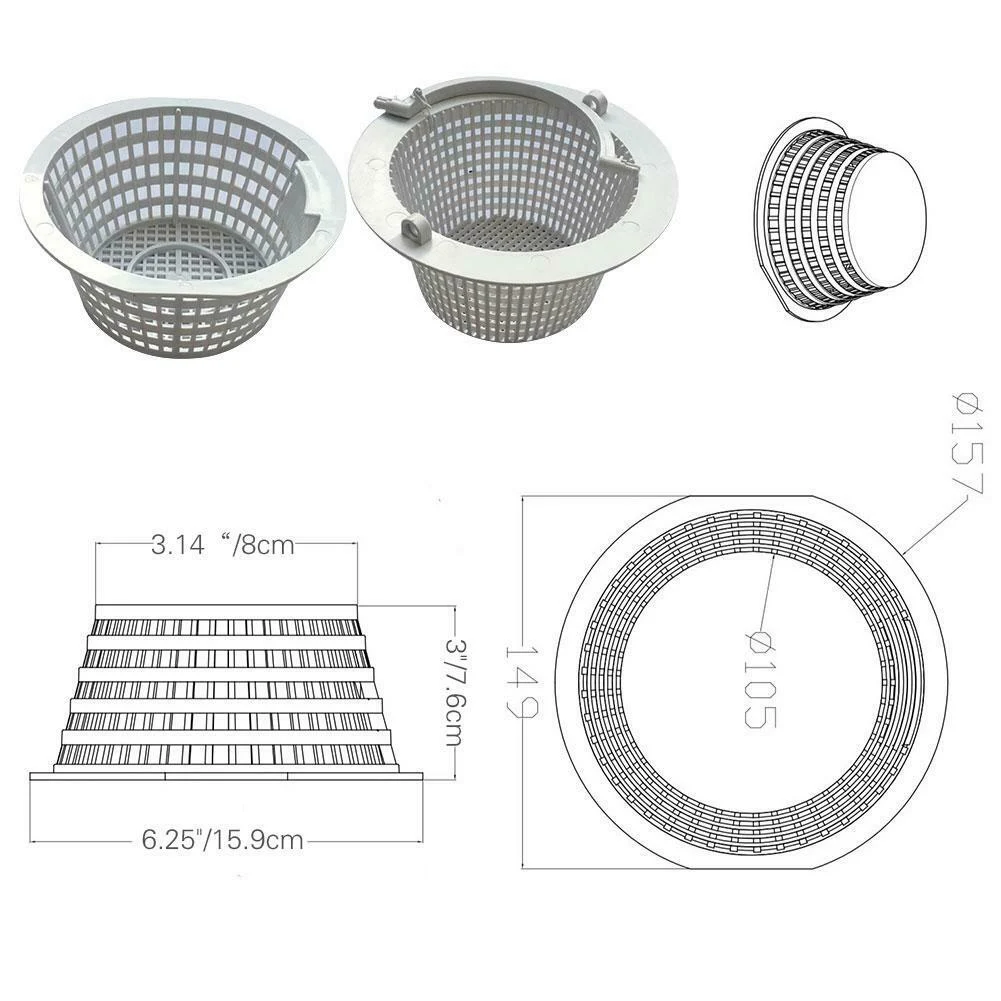 Universal Replacement Skimmer Basket Plastic Skimmers for Aboveground Swimming Pool B88