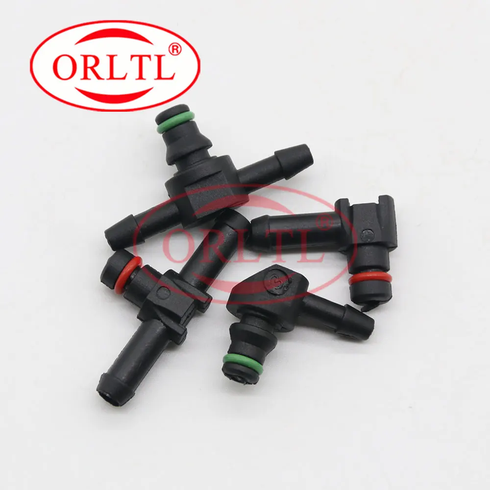 5 PCS L Type Return Oil Backflow for BOSCH for DENSO Series Diesel Cr Fuel Injector Plastic 3 Two-way Joint Pipe LOT S0538