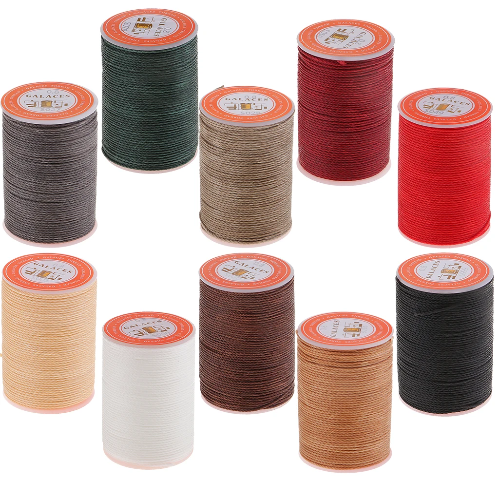 1 Spool 60 Yards Leather Sewing Round Waxed Thread Cord 0.8mm DIY Hand Stitching Craft