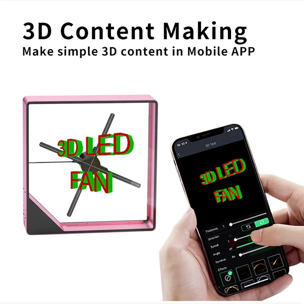 56CM 640Pcs LED WIFI Version With Metal Cover LED Holographic Display Advertising Logo Imaging Lamp Lights for Party Decorations