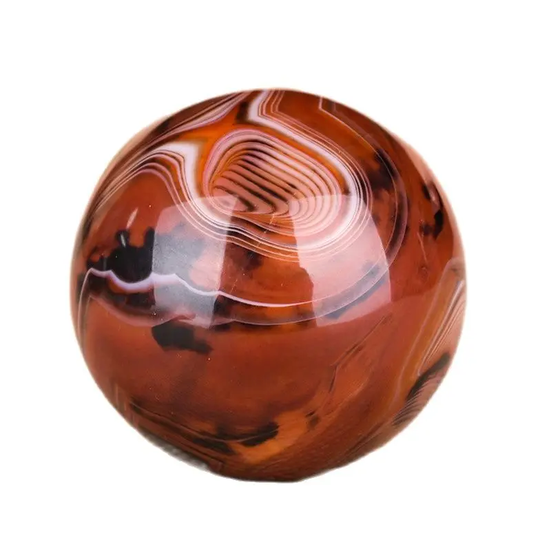 Natural Twisted Red Agate Jade Solid Hand Turn Ball Old Man Turn Ball Massage Finger Exerciser