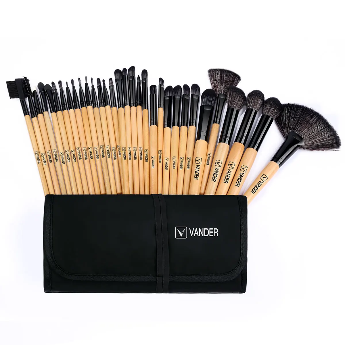 Natural Hair Makeup Brush Set, Cosméticos, Fundação, Pó, Sombra, Sobrancelha, Premium de madeira, Make Up Tool, 32Pcs