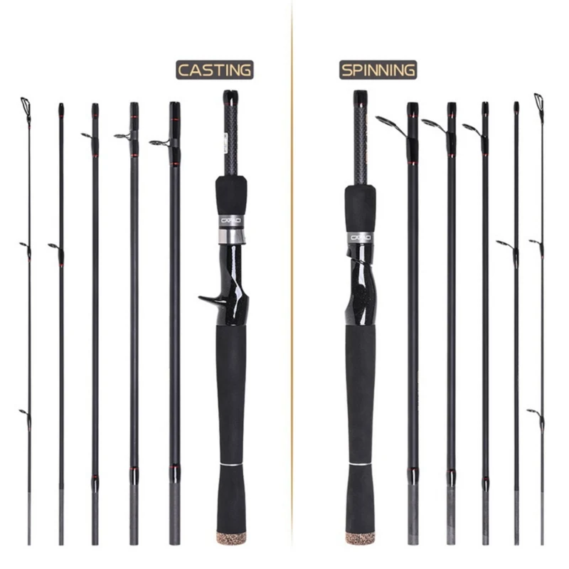 

CAPACI Carbon Sea Pole Fiber Telescope Fishing Rod Travel Fishing Pole 7/6 Sections 2.7/2.4/2.1M CASTING SPINNING Fishing Rods