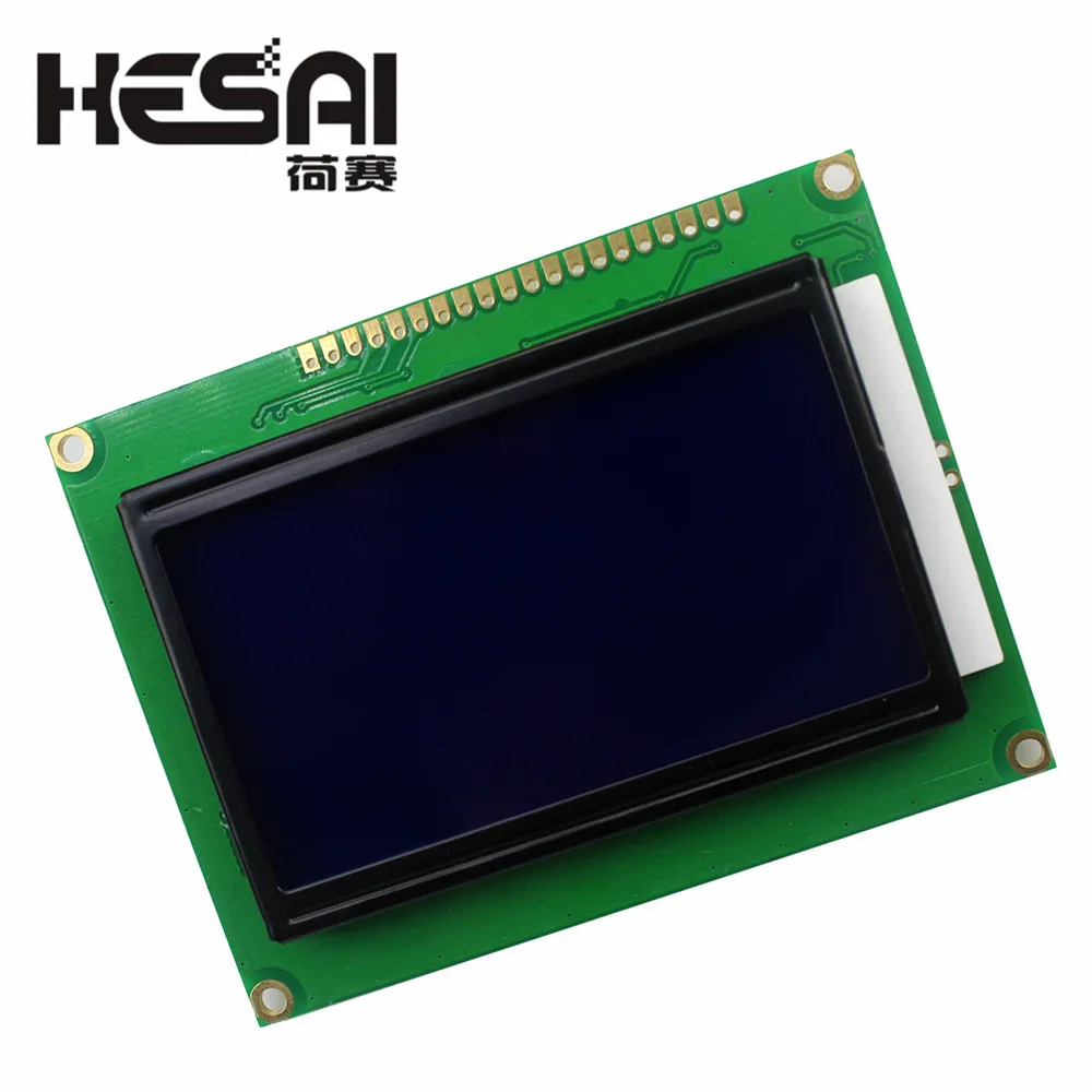 12864 128x64 Dots Graphic Yellow Green/Blue Color with Backlight LCD Display Module ST7920 Parallel Port Applicable to various d