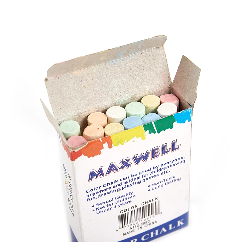 12 قطعة/الوحدة بدون غبار الطباشير القلم الرسم الطباشير ل السبورة 6 ألوان القرطاسية مكتب اللوازم المدرسية اكسسوارات تيزا Escolar