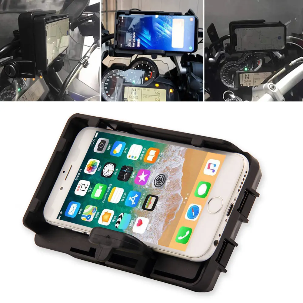 

Motorcycle USB Charger Mobile Phone Holder Stand Bracket for BMW R1200GS LC&Adventure 2014 2015 2016 2017 for S1000XR R1200RS