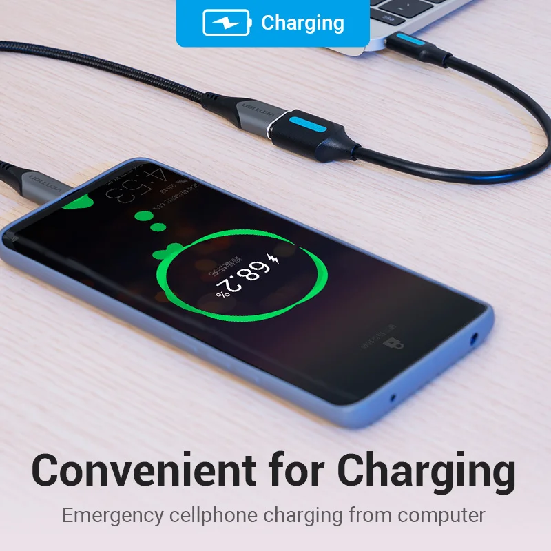 Кабель Vention USB C — USB OTG Адаптер USB типа C «папа» — USB 3.0 2.0 «мама» для Macbook Pro Samsung S20 Адаптер USB C OTG
