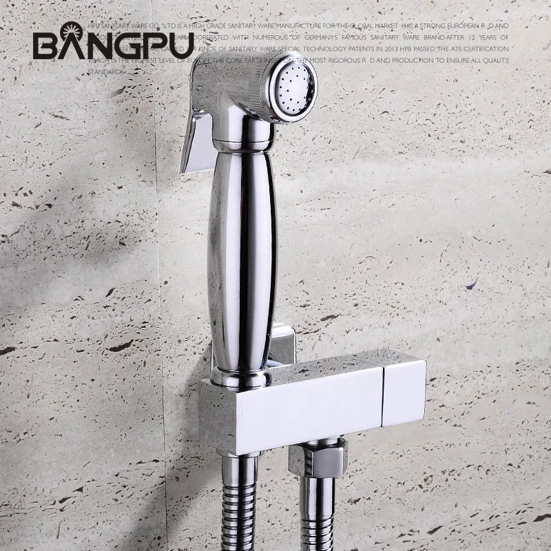 

BANGPU Toilet Bidet Sprayer Set Kit Handheld Bathroom Bidet Toilet Faucet Wall Mounted Bidet Shower Sprayer Brass Chrome