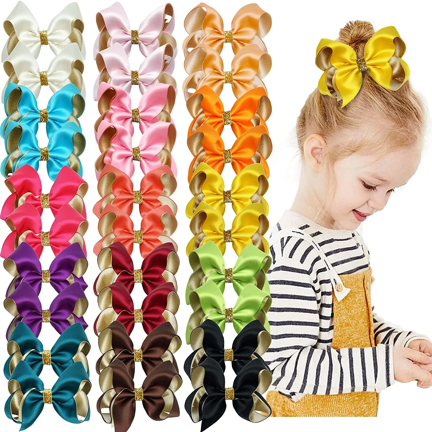 30 Pcs Hair Bows clips for girl wholesales