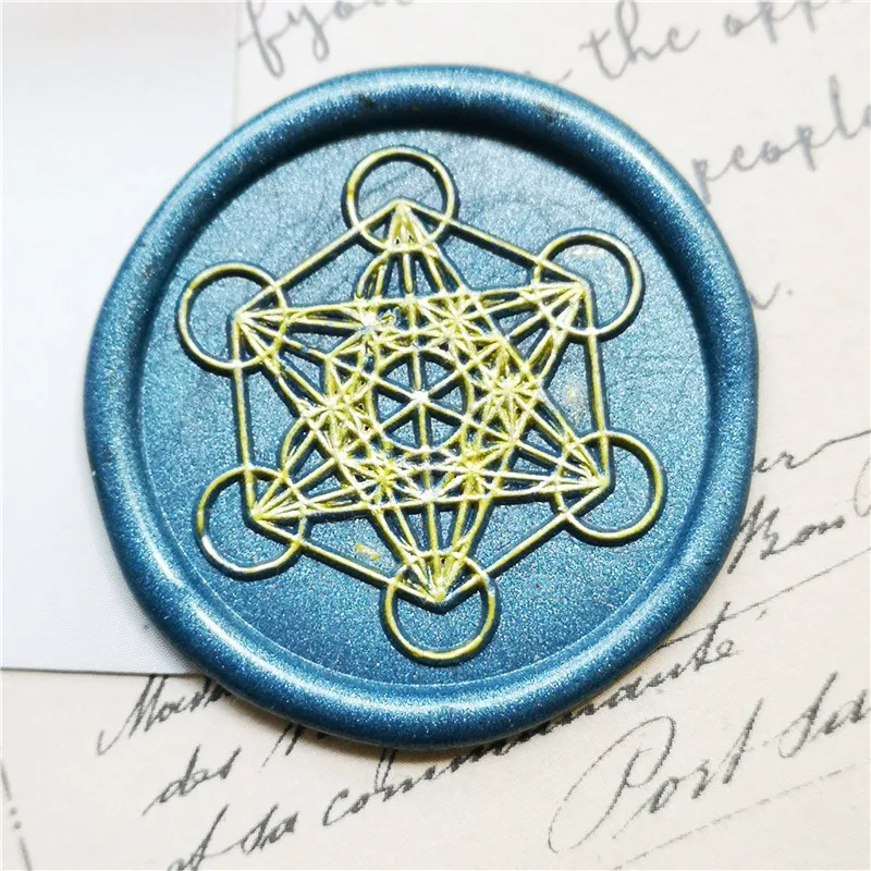 Metatron's Cube Sacred Geometry Seal Stamp,plant seal stamp,Geometry Wax Seal Stamp Kit,gift packing Metatron’s Cube seal