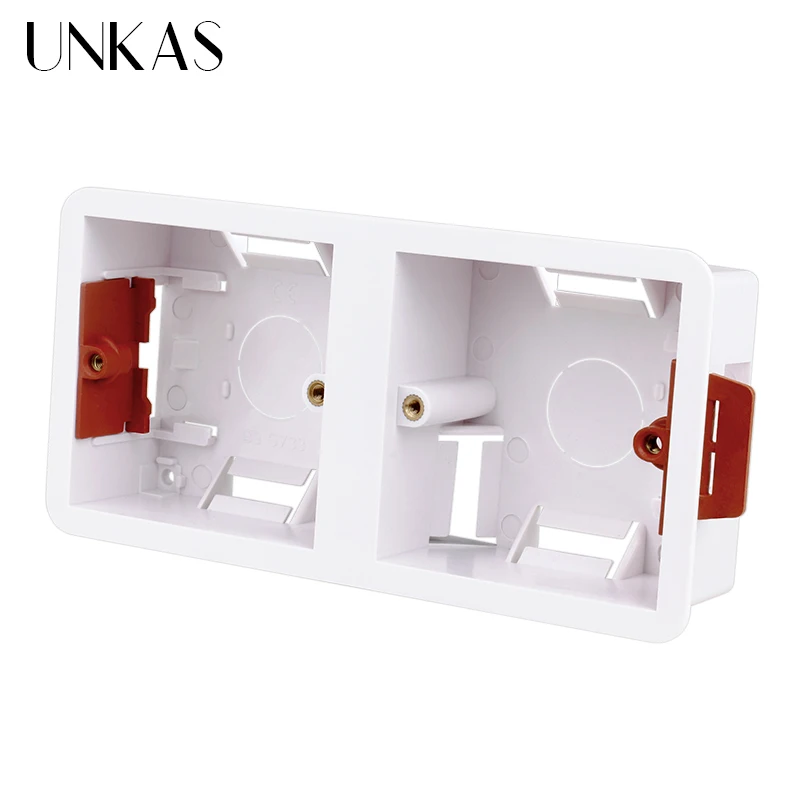 UNKAS 86 Type 2 Gang 172mm Dry Lining Mount Box For Gypsum Board Plasterboad Drywall 34mm Depth Wall Switch Socket Cassette