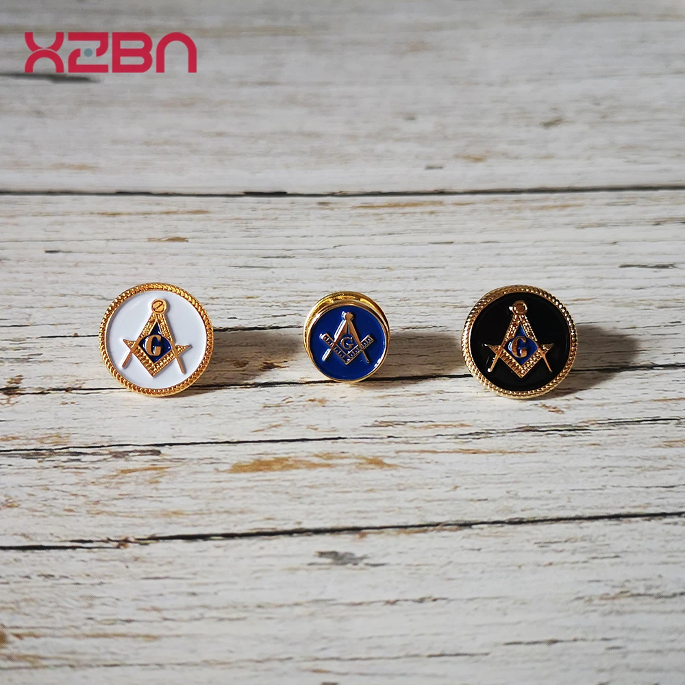Masonic Lapel Pins Badge Mason Freemason 3D Zinc Alloy black color Round shape Mason Exquisite Broock for Gift Accessory
