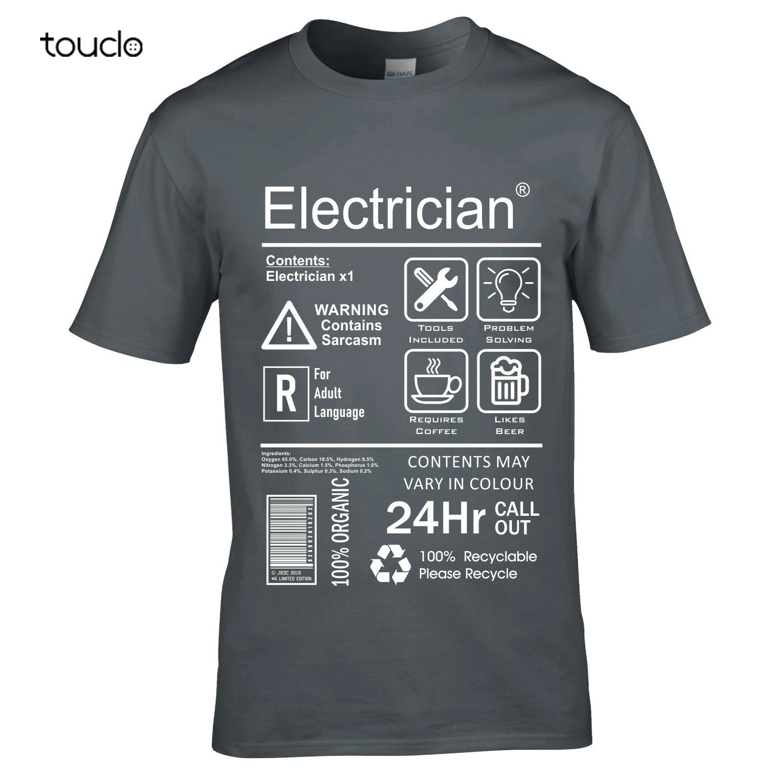 Funny Electrician Package Care Instructions Mens T-Shirt Top Electrical Engineer 2019 Summer Men O-Neck Tee Shirt 3D Print Tee