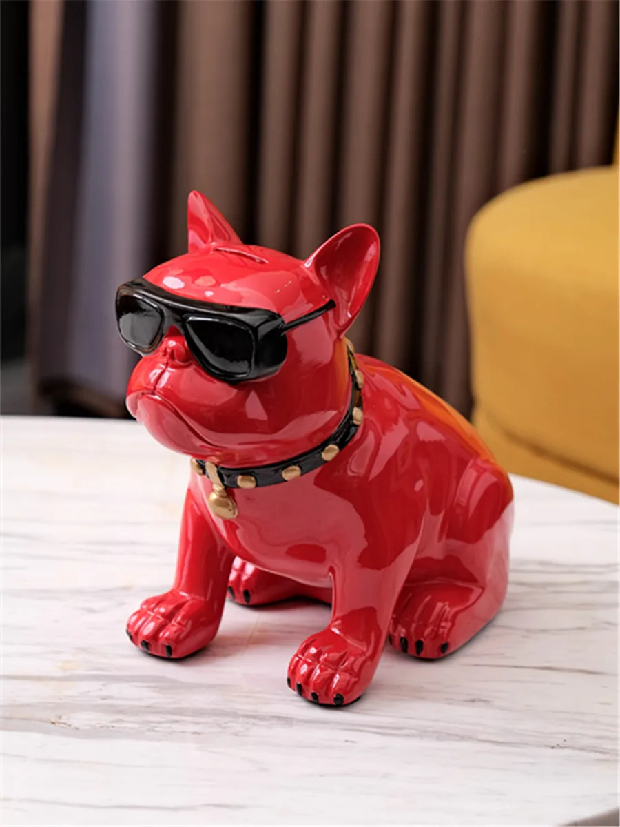 French Bulldog Piggy bank Dog Figurine Money Box For Child Gift Home Decorations Coin Storage Box Holder Coin Bank Toy For Kids