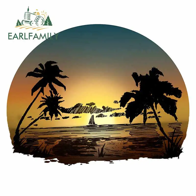 EARLFAMILY 13cm x 10.3cm For Sunset Fashion Car Stickers Car Styling Decal Waterproof Vinyl Material Suitable for JDM RV