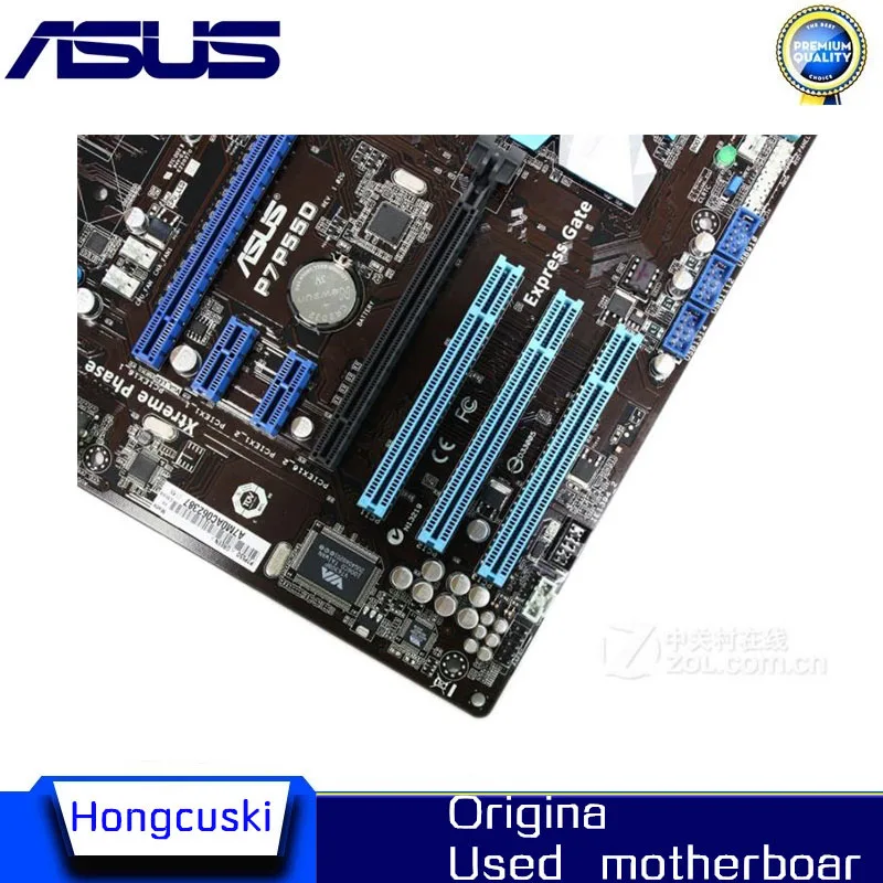 Imagem -03 - para Asus P7p55d Desktop Placa-mãe P55 H55 Soquete Lga 1156 i3 i5 i7 Ddr3 16g Atx Original Usado Mainboard à Venda