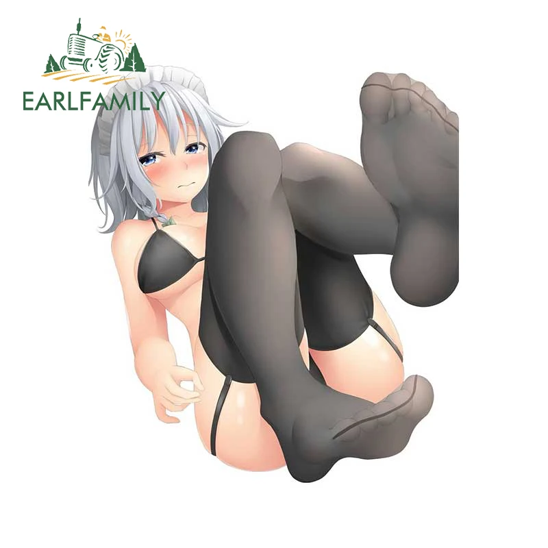 

EARLFAMILY 13 см x 11,5 см для седых коротких волос Девушка Автомобильная наклейка индивидуальная Водонепроницаемая наклейка для багажника окна автомобиля двери Украшение