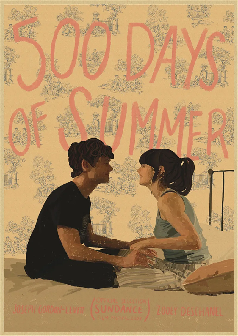 500 Days Of Summer Movie Kraft Paper Poster  Home Painting Core Mural Wallpaper Draw Decorative