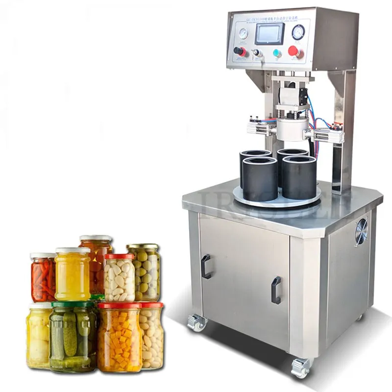 Semi-Automatic Iron lid Glass Bottle Vacuum Packaging Machine Capping Hot Sauce Canned Laoganma Automatic Capping Machine Packag