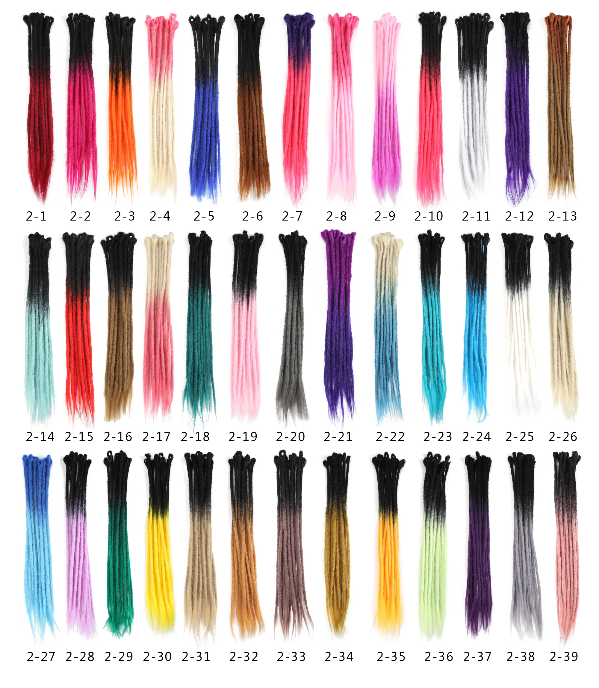 Natifah 24 Inch Dreadlocks Crochet Hair Synthetic Hair Extensions Handmade African Braids Long Straight Handmade Ombre Color