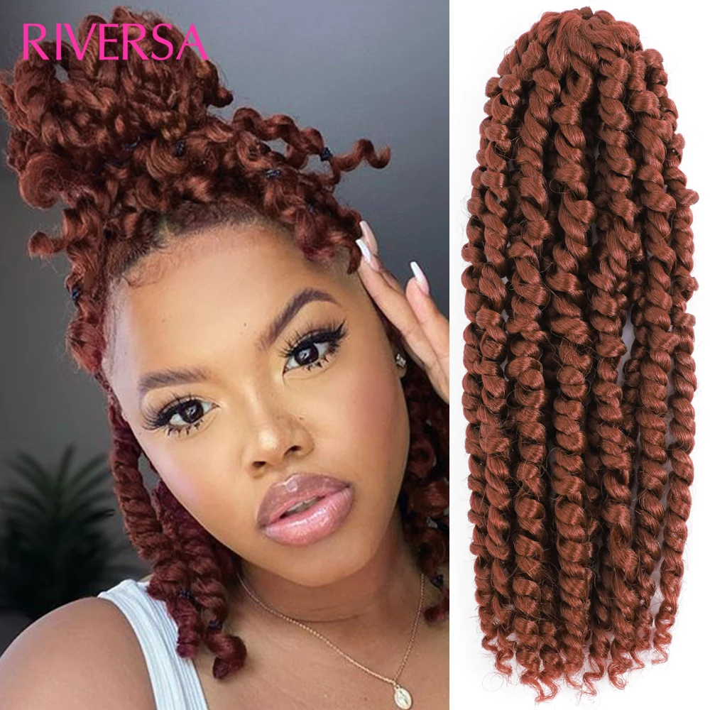 3/6/7 confezioni 10 pollici passione Twist capelli pre-attorcigliati passione Twist Crochet capelli pre-loop trecce all'uncinetto 1B 2 350 Ombre 27 30 613 # Colori Biondi 12 capi/pacco 50 g/pacco Capelli morbidi ricci