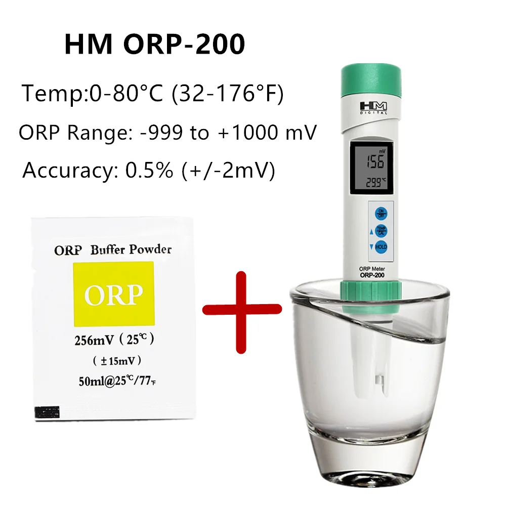 

HM ORP-200 Waterproof ORP Meter Digital Water Quantity Tester TEMP Detector With Automatic Calibration 30% OFF