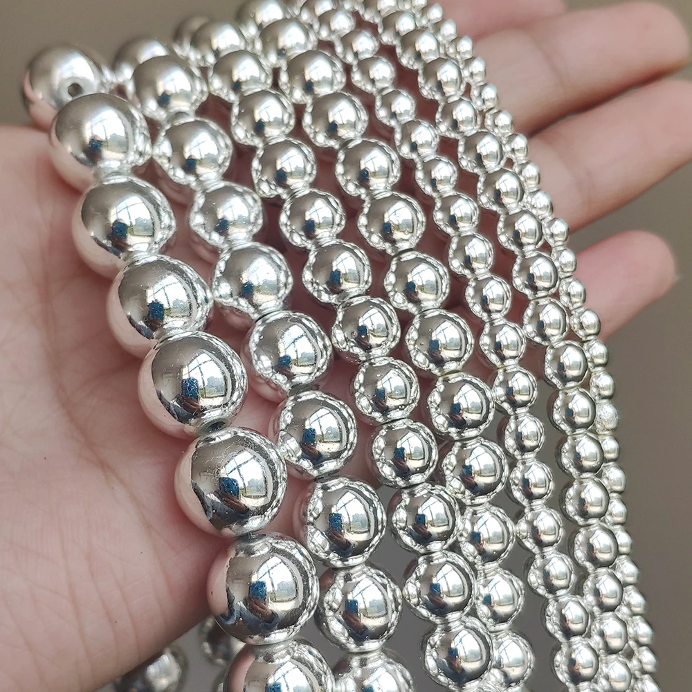 Natural Silver Plated Hematite Beads for DIY Jewelry