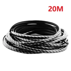 20M Seal Strip Carbon Fiber PVC Car Door Guard Protector Edge U Shape Trim Car Door Anti-collision Strip