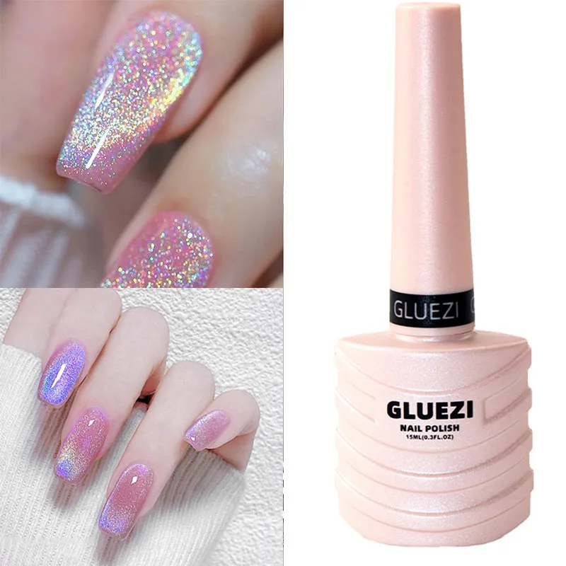 

Gel Nail Polish 15ml/0.5fl oz Holographic 9D Cat Eye Shiny Gel Polish Glitter Soak Off Nail Polish with Magnetic Stick for Nail