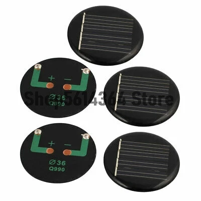 5Pcs 2V 36mm Dia Single Crystal/Polycrystalline Solar Energy Panels Cell Module