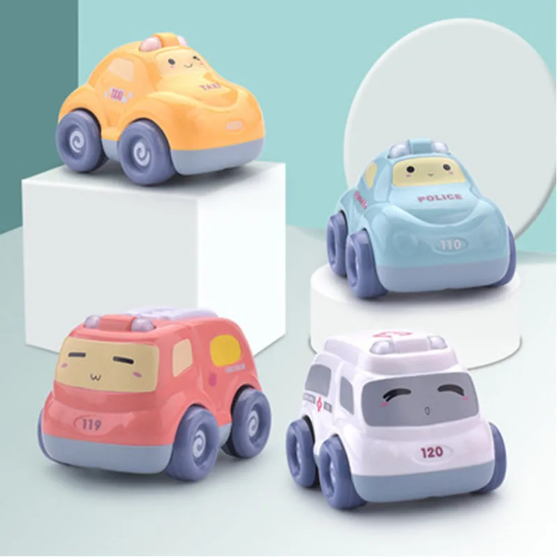 Children\'s toy car inertia car baby pull back car music sound and light toy for 0-3 years old children christmas gifts