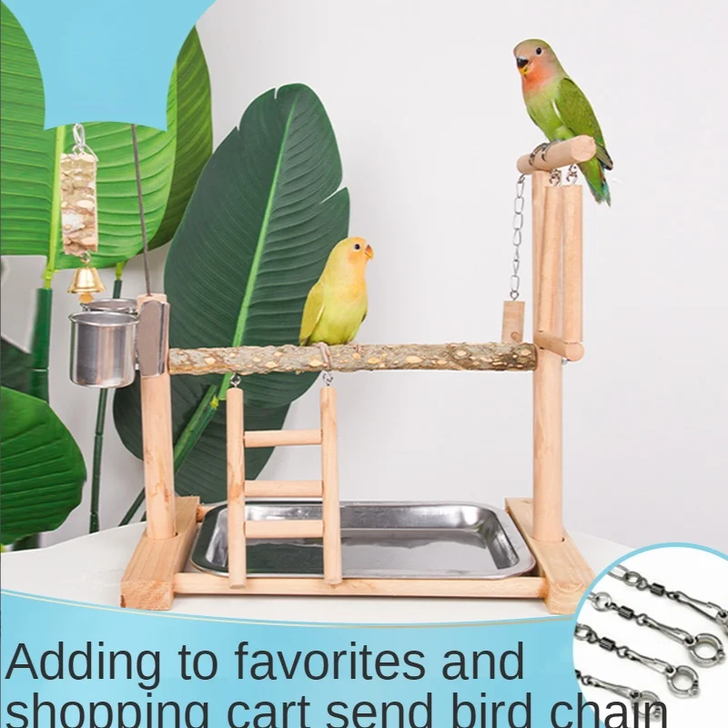 

Parrot Playground Pepper Wooden Toys Peony Bird Stand Tiger Skin Swing Relieving Depression Xuanfeng Bite Wooden String