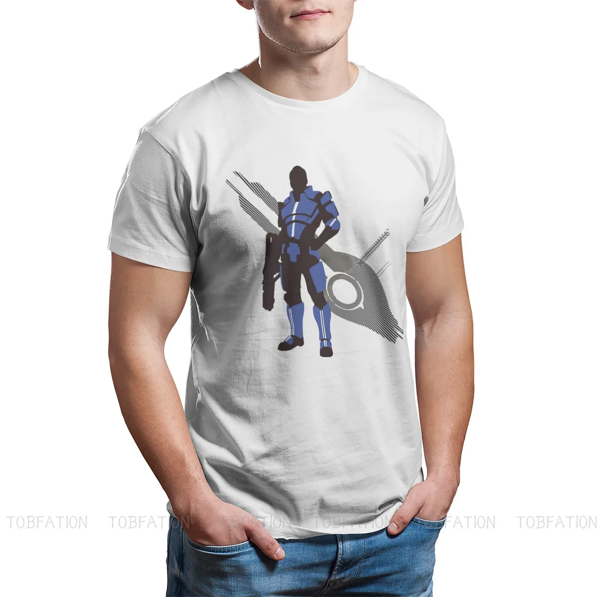 Mass Effect Commander Shepard Asari Game TShirt for Men Kaidan Alenko Sunset Shores Humor Leisure Sweatshirts T Shirt Novelty