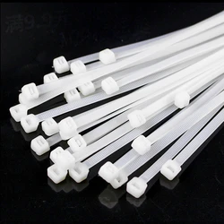 100pcs/bag Cable Tie Self-locking Plastic Nylon Tie White Organiser Fasten Cable Wire Cable Zip Ties Cable Organizer  Strap on