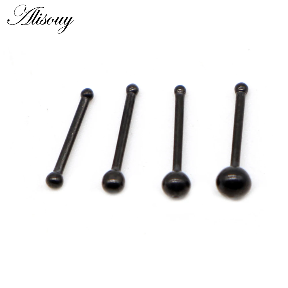Alisouy 1PC Nose Studs Bar 316L Stainless Steel Ball Nose Piercing Pin Earrings Nariz Women Nose Rings Fashion Body Jewelry