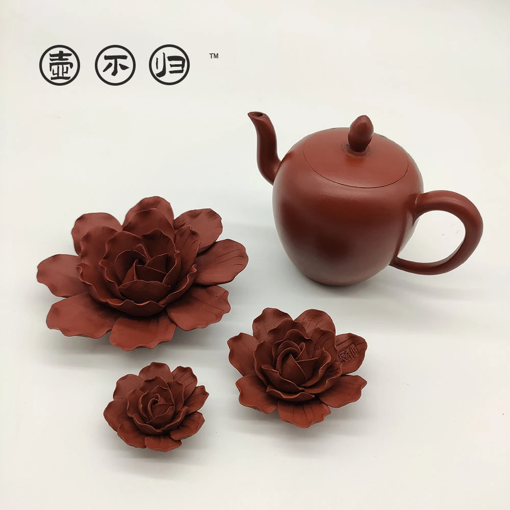 Handmade camellia purple clay tea pet large medium small ornaments home decoration creative tea sets tea decorations