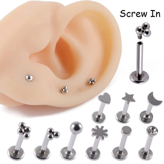 Labret studs for ear lobe shop