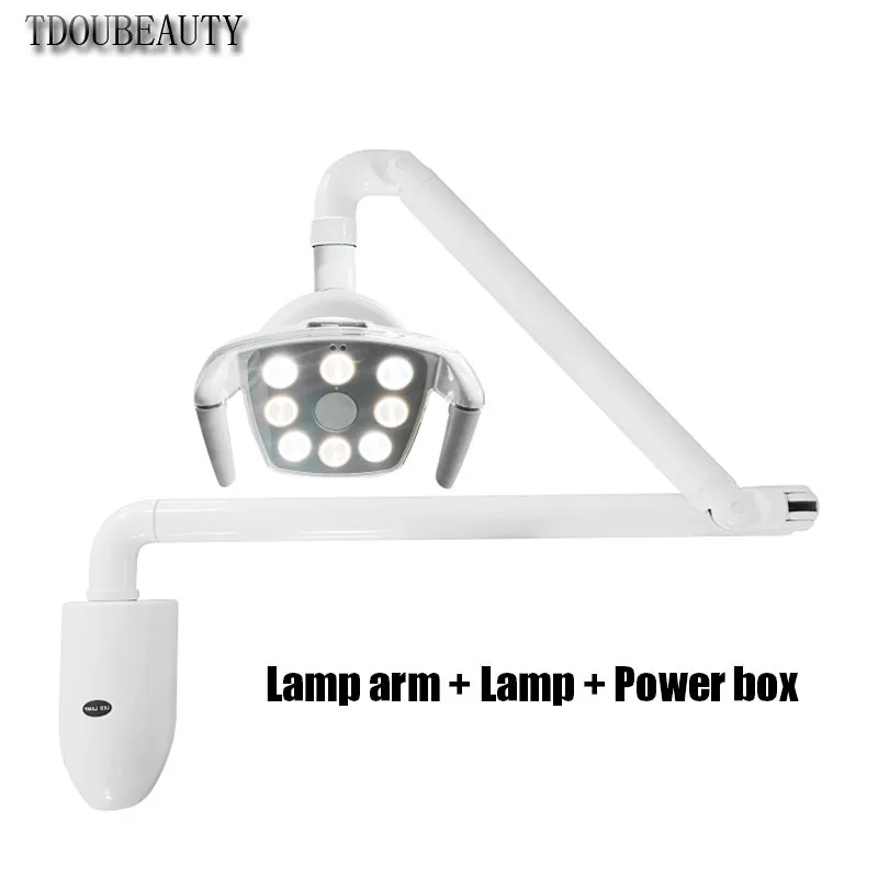 1pcs Wall-Mounted LED Surgery Light Dental Oral Lighting LED Lamp With Touch Screen Cold Light (Lamp Arm + Lamp + Power Box)