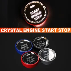 Crystal START Stop Engine Button Replace Cover Key Decor Trim Cap Switch Kit for Toyota TRD C-HR RAV4 Camry Corolla Crown 4WD