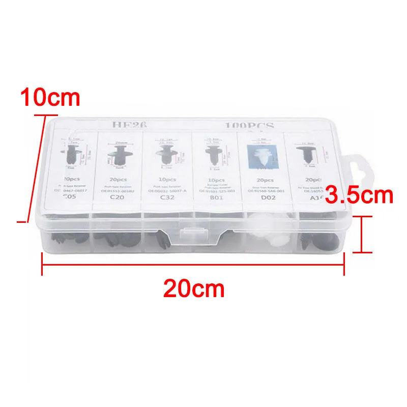 100Pc Auto Fastener Clip Car Retainer Trim Panel Clips for Skoda Octavia Fabia Rapid Superb Yeti Roomster