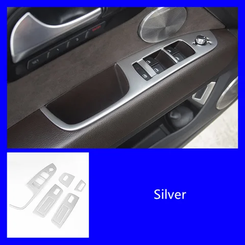 Автомобильный Стайлинг, дверной подлокотник, рамка, накладка для Audi Q7 2008-15, левый переключатель подъема окна, кнопки, рамка, аксессуары для интерьера