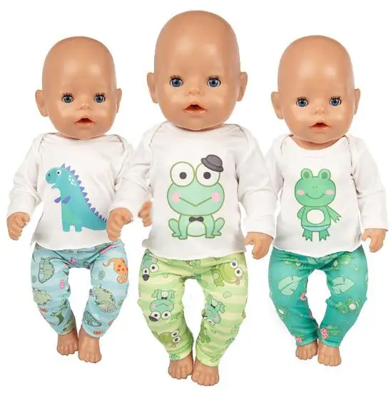 

Fashion Frog Suit Wear For 43cm Baby Doll 17 Inch Born Babies Dolls Clothes And Accessories