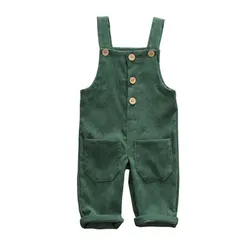 Barboteuse à Bretelles en Velours Côtelé pour Enfant Fille et Garçon, Pantalon à Bretelles FjCasual pour Bébé de 1 à 5 Ans