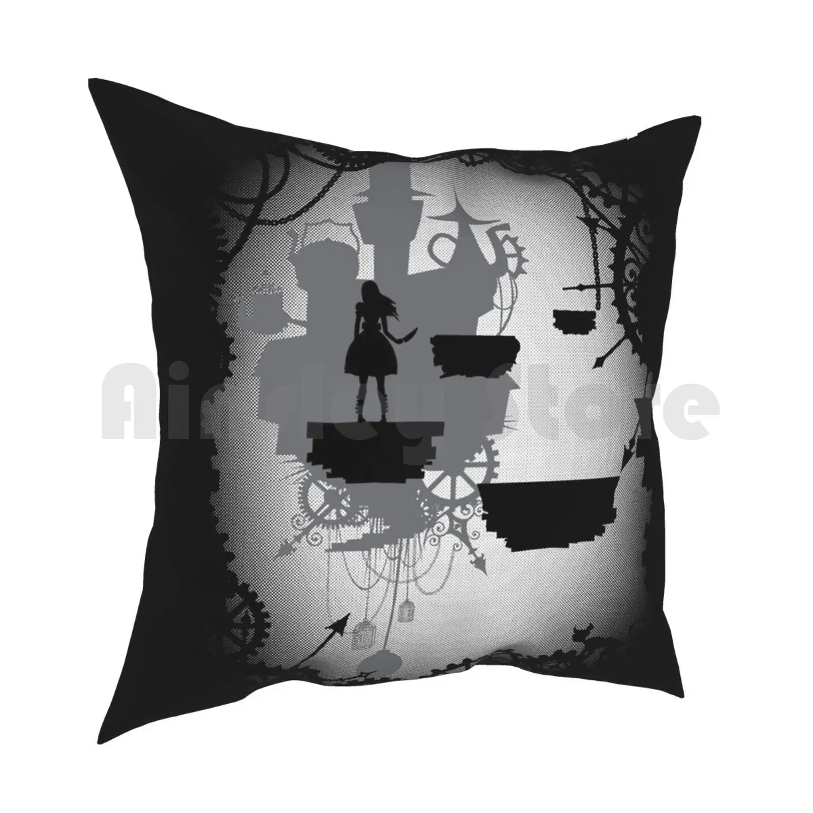 Alice In Limbo Pillow Case Printed Home Soft Throw Pillow Alice Limbo Games Gamer Indie Game Alice In Dark Black And