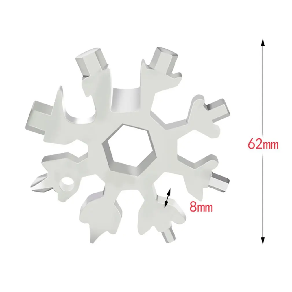 Upgrade 18w1 Snowflake Multitool przenośny kieszonkowy skrzynka narzędziowa wisiorek klucz grzechotka połączenie biegów klip środek przydatne narzędzie ręczne