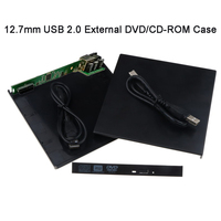 12.7mm SATA External Case USB 2.0 DVD CD DVD-Rom Case For Laptop CD/DVD Optical Drive Portable Slim