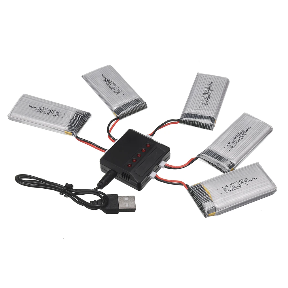 For SYMA 3.7V Battery 3.7v 1800mAh lipo Battery Charger Set for KY601S SYMA X5 X5S X5C X5SC X5SW M18 H5P RC Drone Accessories