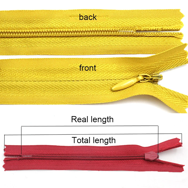 50PCS 6-24 Inch invisible zippers for skirt pants lace zipper closure zipper for sewing zip fastener clothing sewing accessories