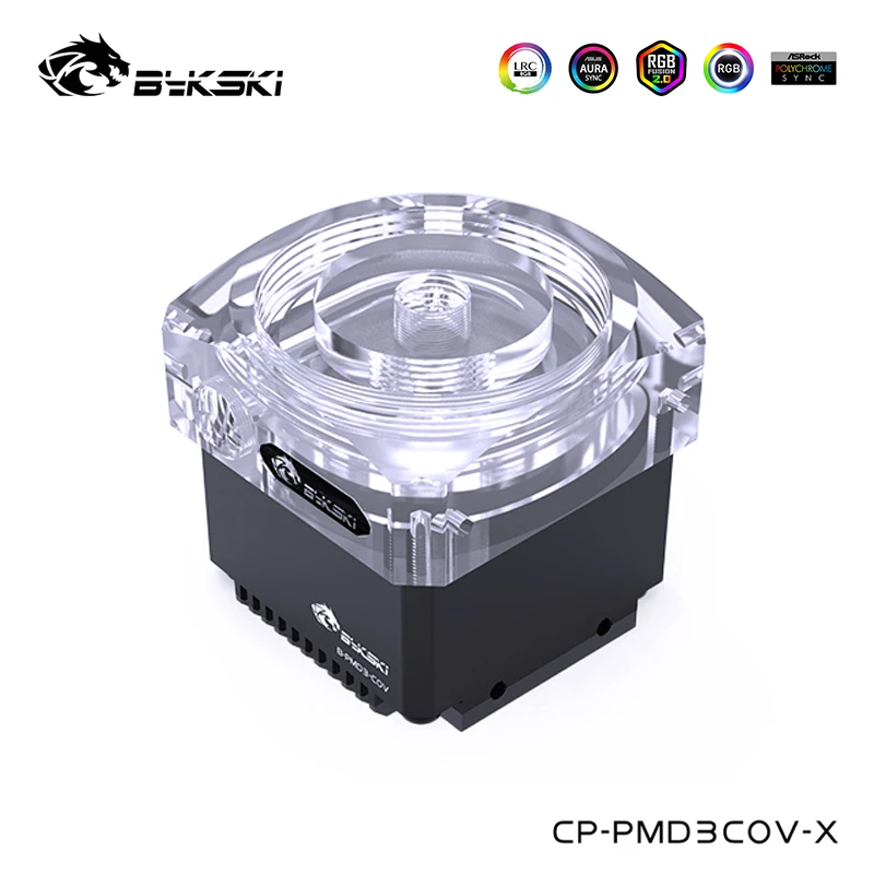 Bykski Computer Water Cooling DDC Pump,600L/H ,MAX 5000RPM,12V ,15W ,Small 4PIN PWM,Support  Extend Reservoir ,CP-PMD3COV-X