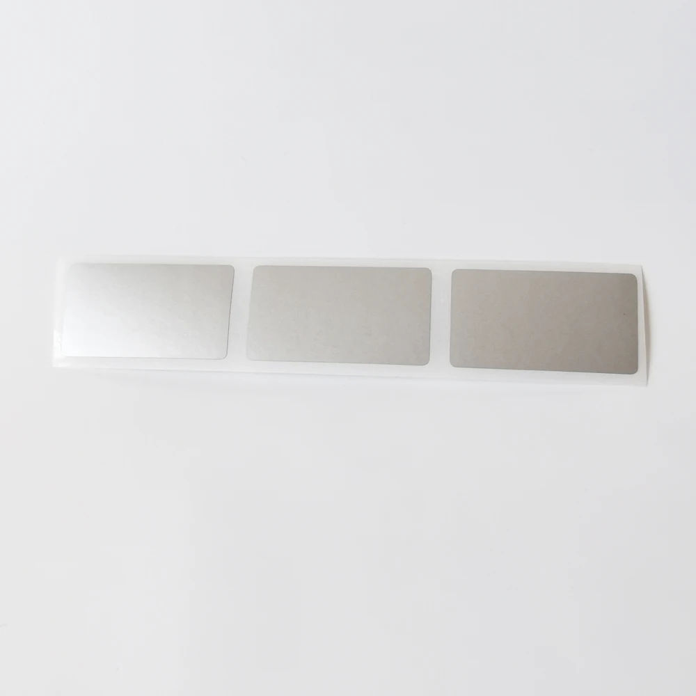 Drop Shipping Small Pack 100pcs 23x42mm Shinny Silver Scratching Sticker Manual Game Card Paintcoat